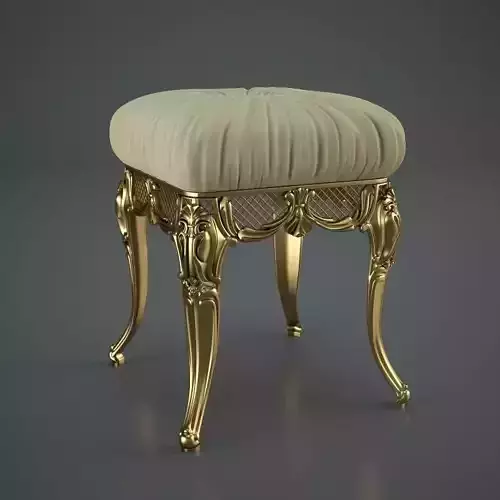Chair ornate gold stool
