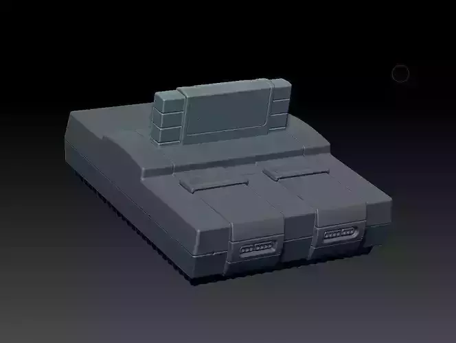 Super Nintendo SNES and Game 3D print model