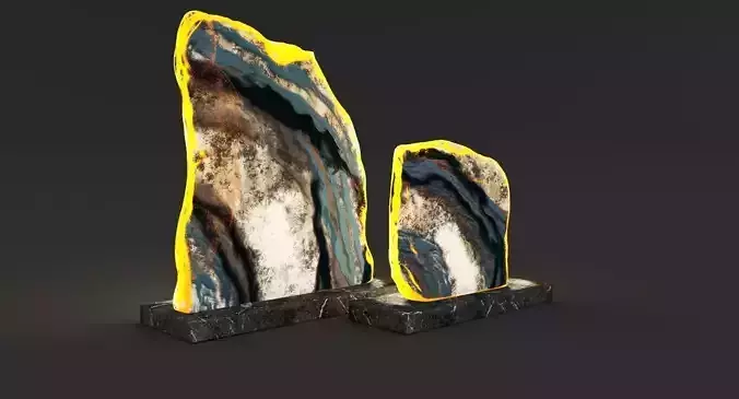 Decorative Figurine Geode Slices Low-poly 3D model