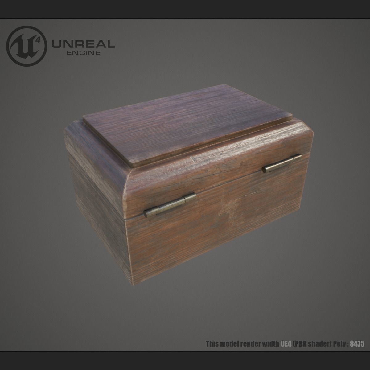 Wooden Ring Box Low-poly 3D model_3