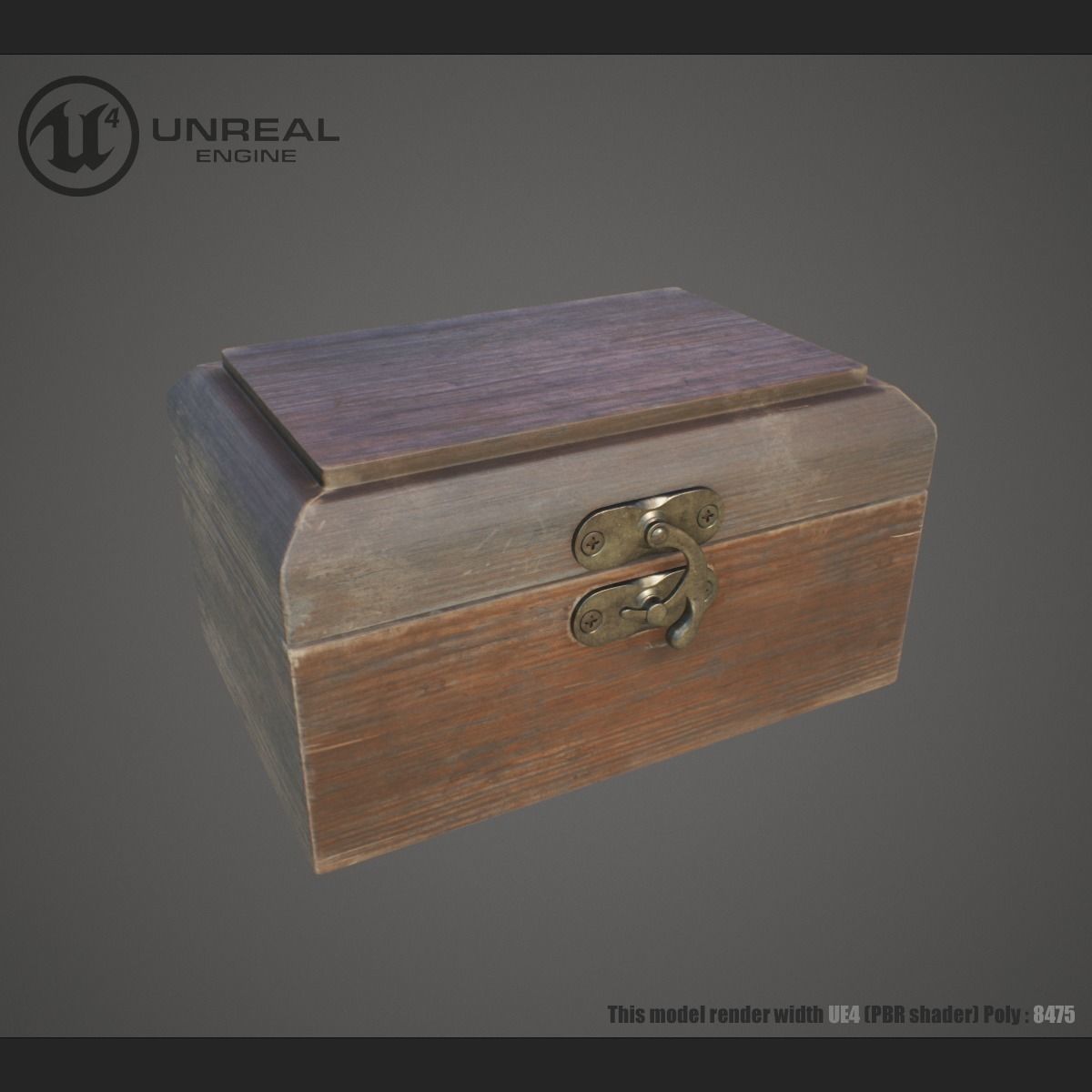 Wooden Ring Box Low-poly 3D model_2
