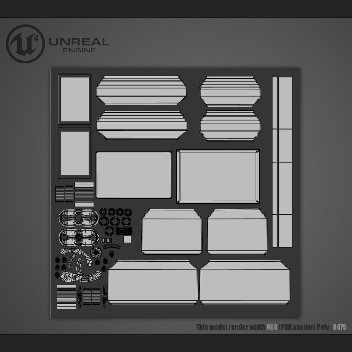 Wooden Ring Box Low-poly 3D model_6
