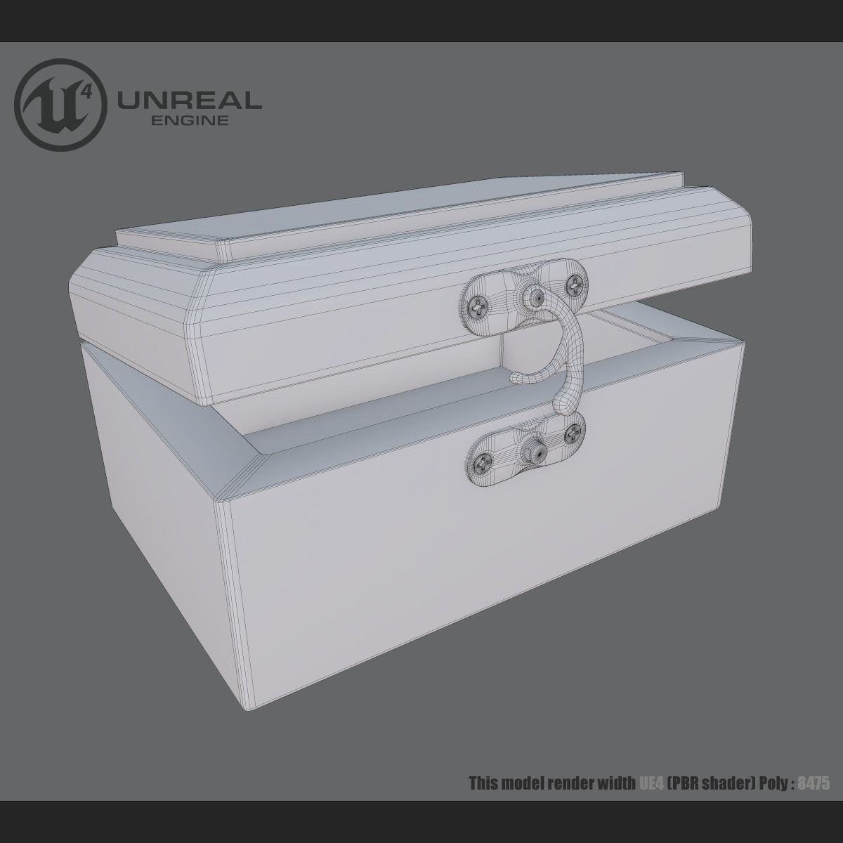 Wooden Ring Box Low-poly 3D model_7