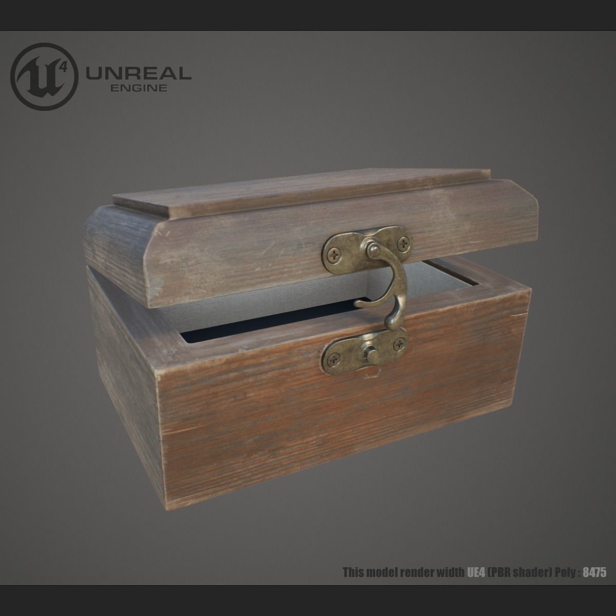 Wooden Ring Box Low-poly 3D model_4