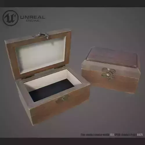 Wooden Ring Box Low-poly 3D model