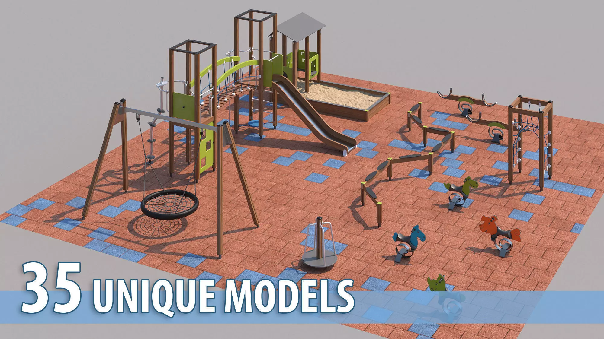 Modern playground 3 3D model