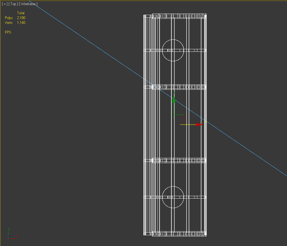 Bench wooden with metal legs Low-poly 3D model_2