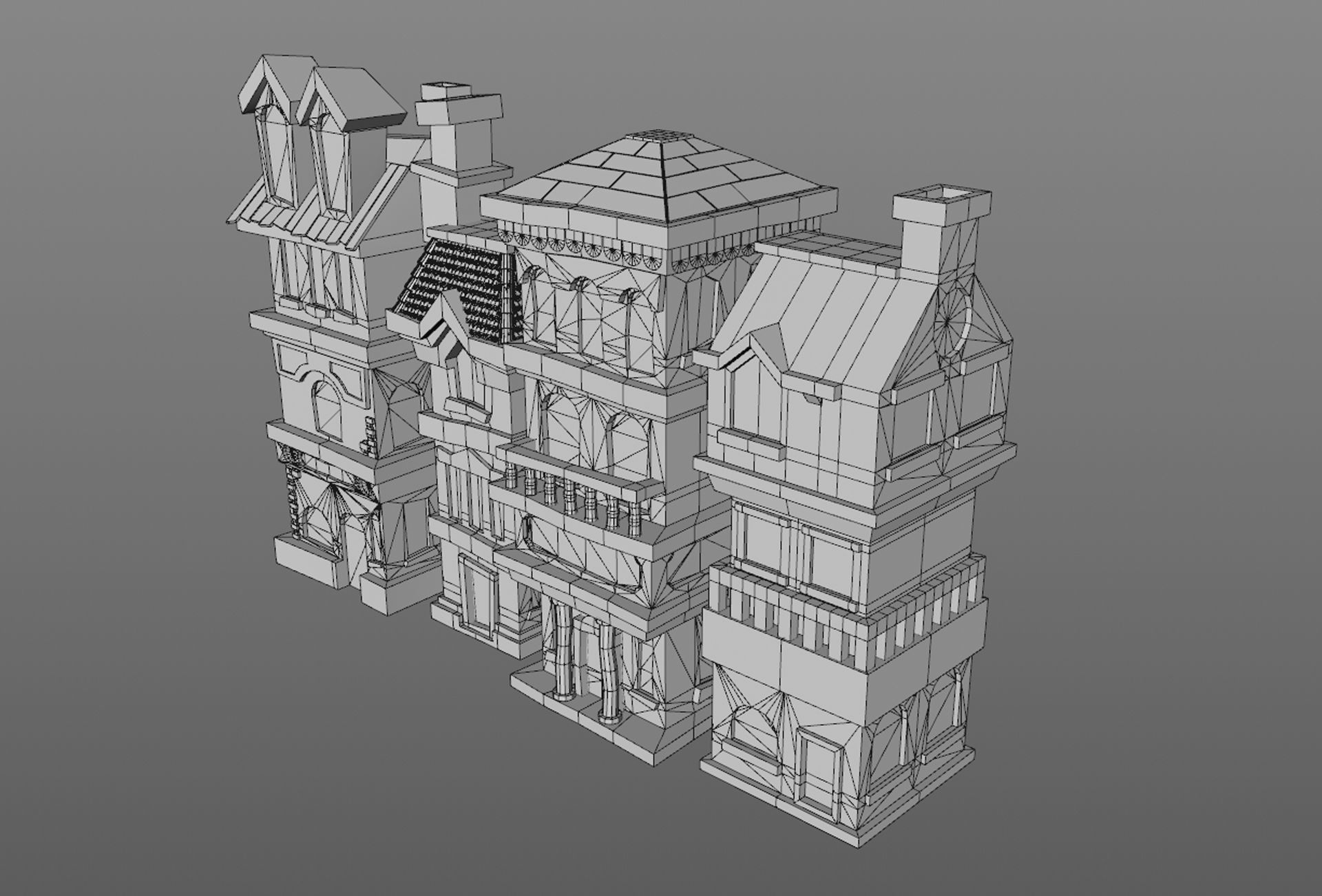 House street Low-poly 3D model_5