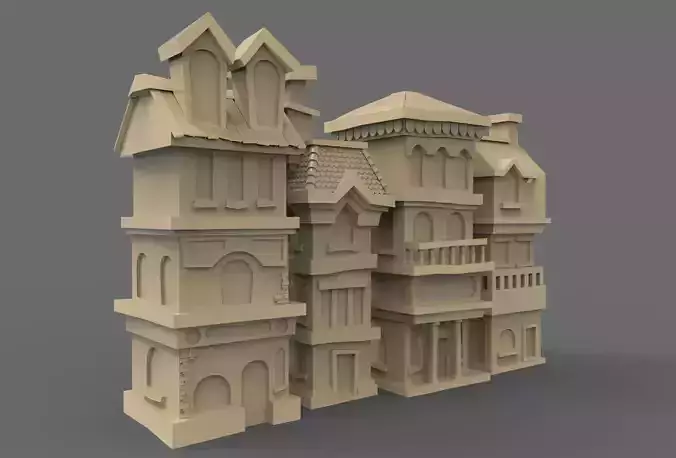 House street Low-poly 3D model
