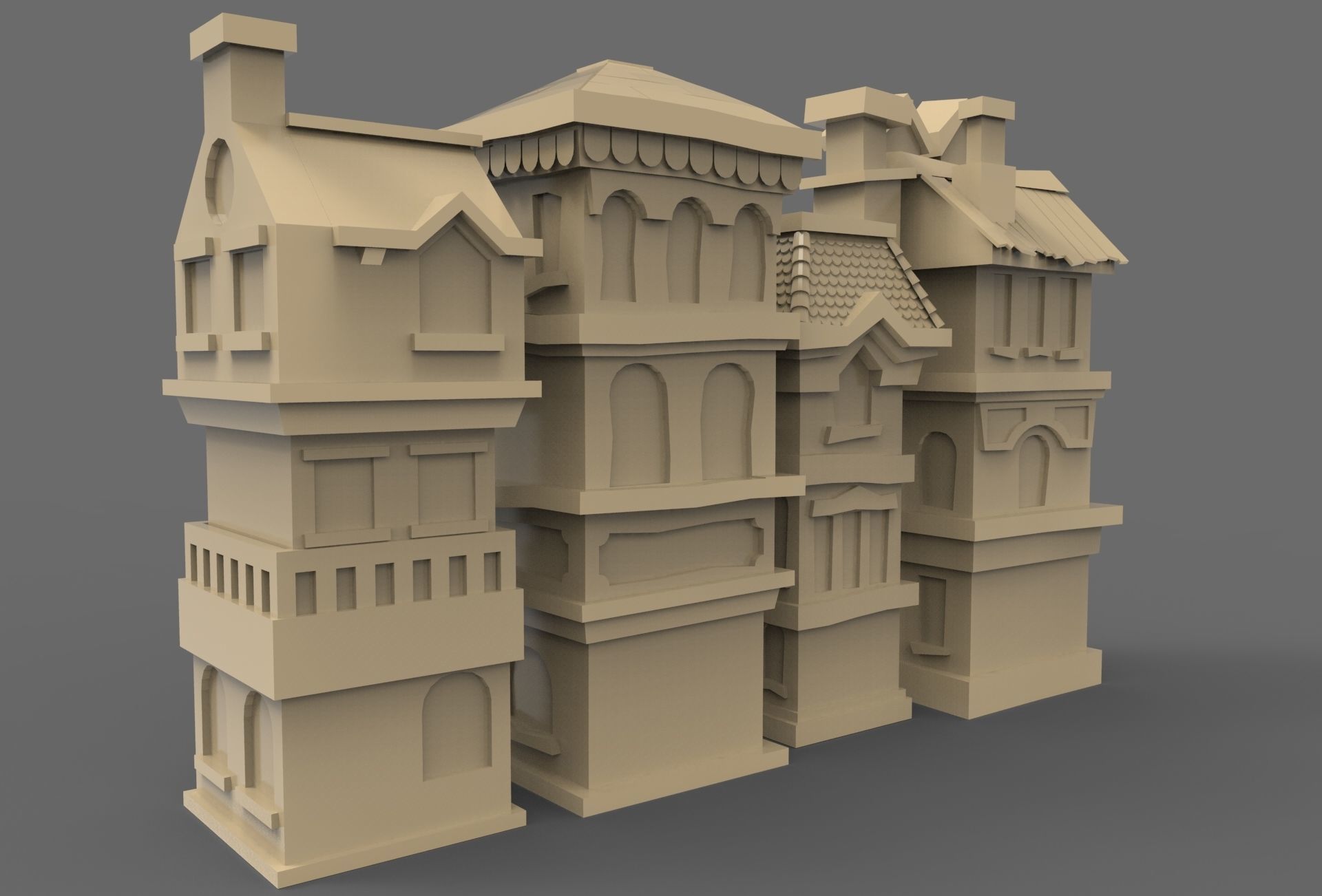House street Low-poly 3D model_3