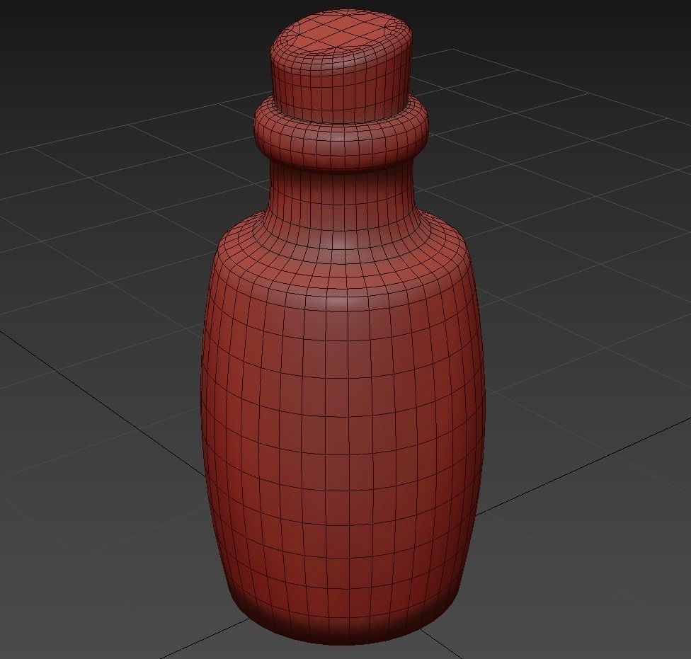 small clay bottle PBR low poly Low-poly 3D model_7