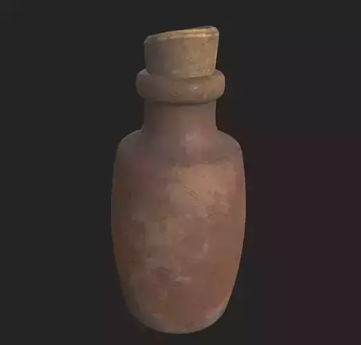 small clay bottle PBR low poly