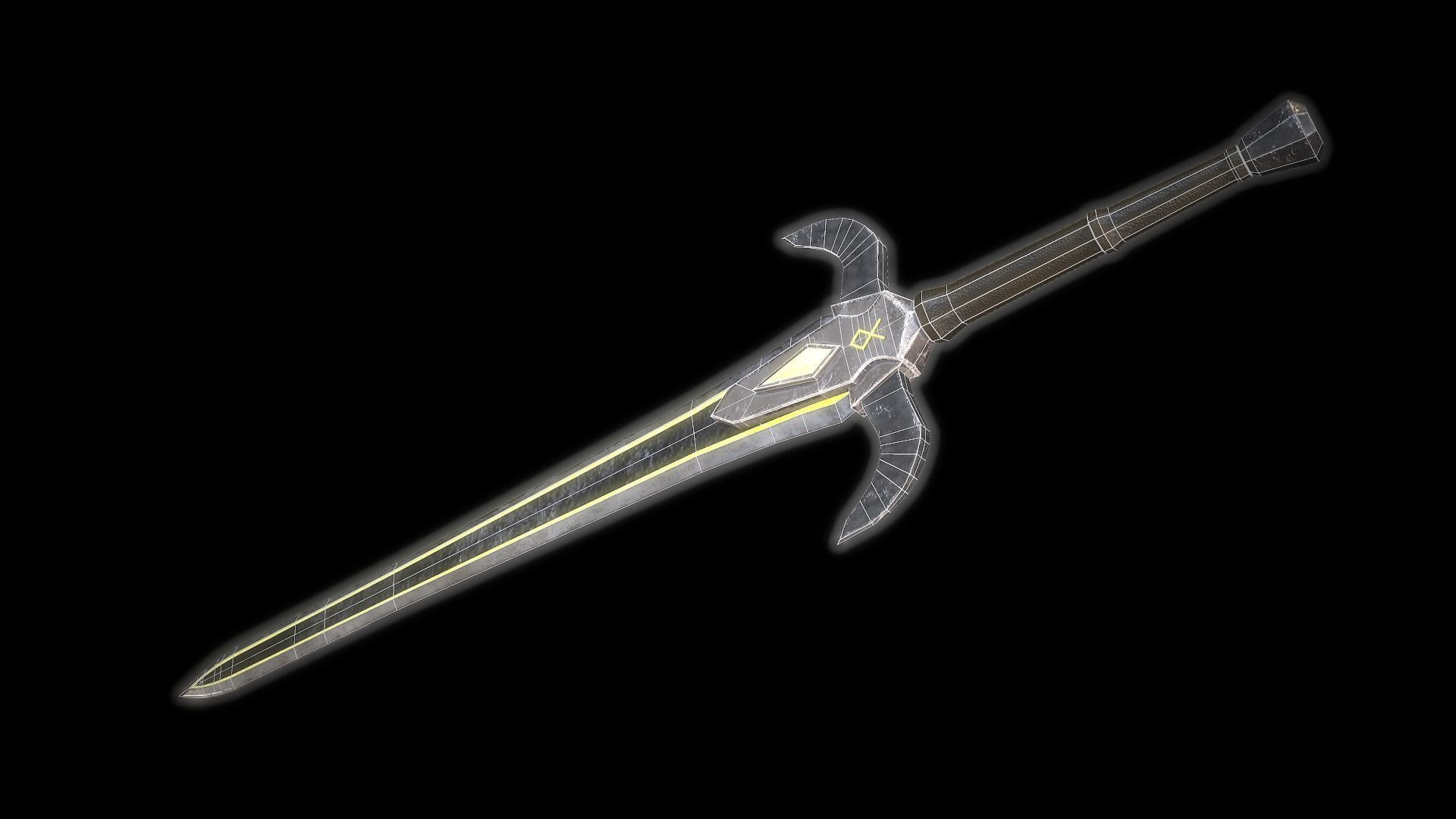 Fantasy Magic Sword PBR Low-poly 3D model_4