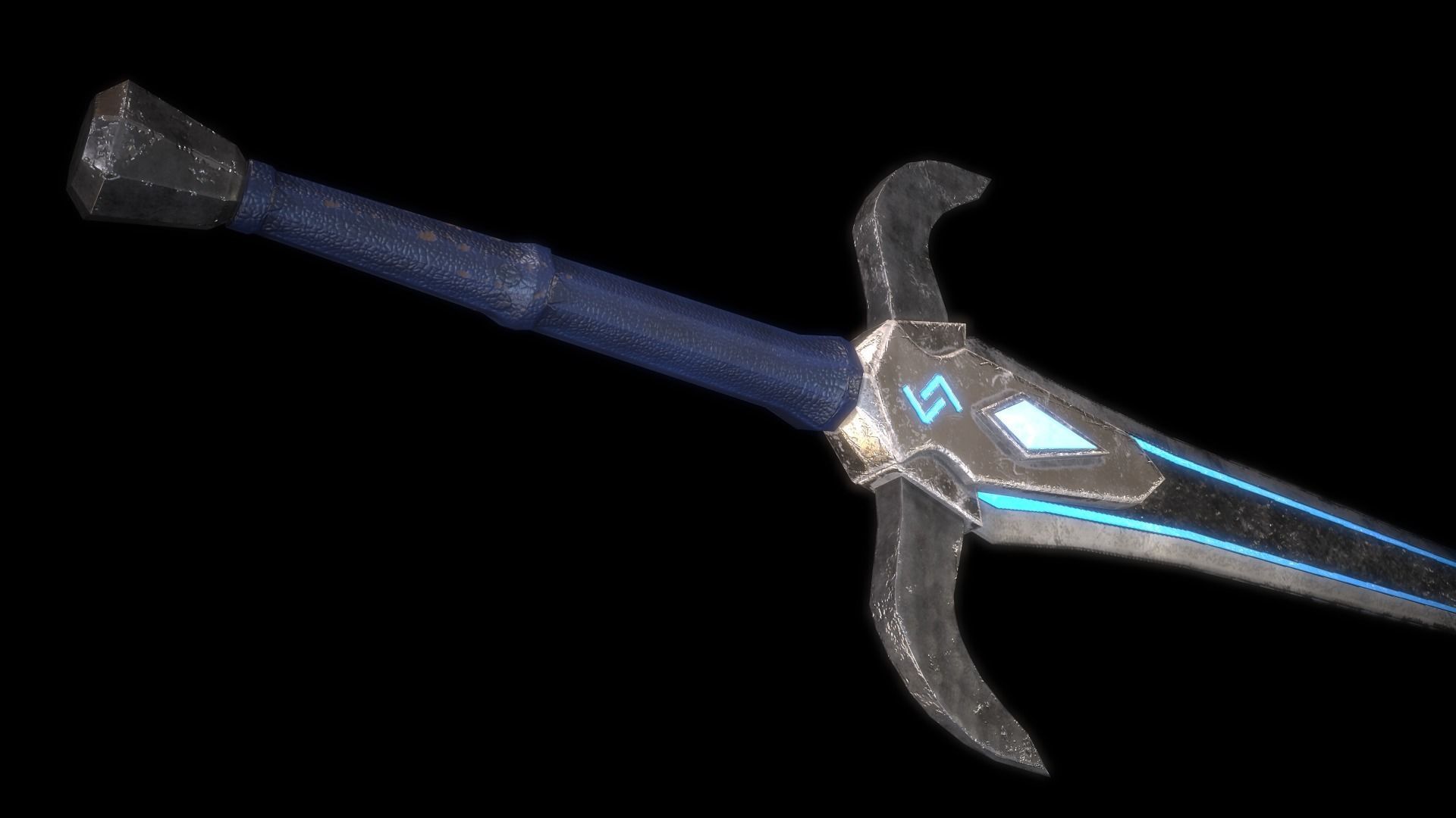Fantasy Magic Sword PBR Low-poly 3D model_1