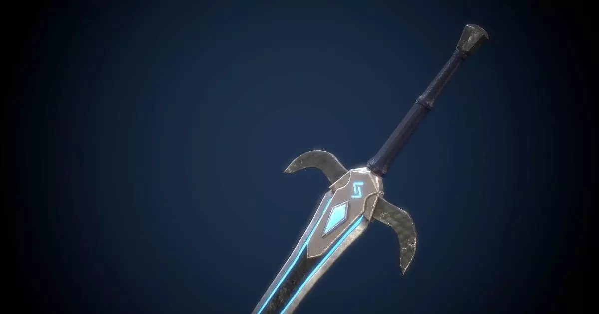 Fantasy Magic Sword PBR Low-poly 3D model_0