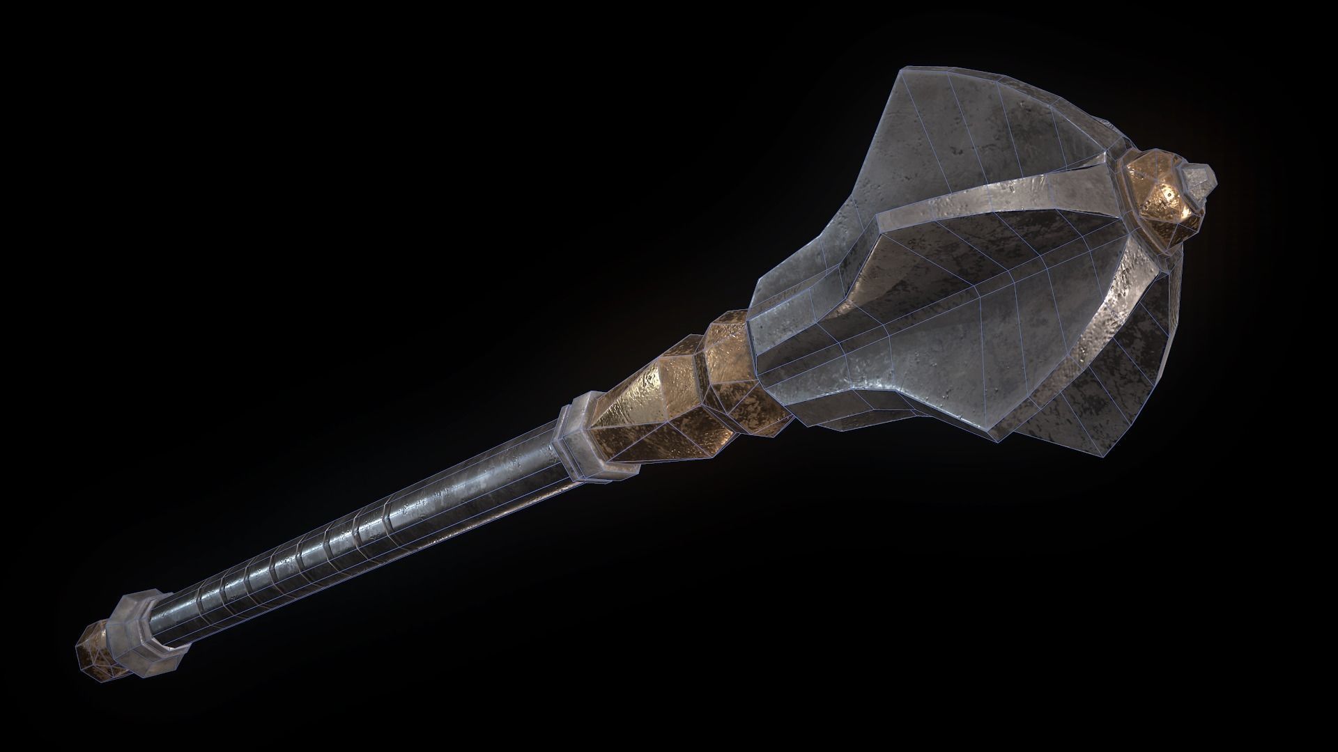 Flanged Mace PBR Low-poly 3D model_2