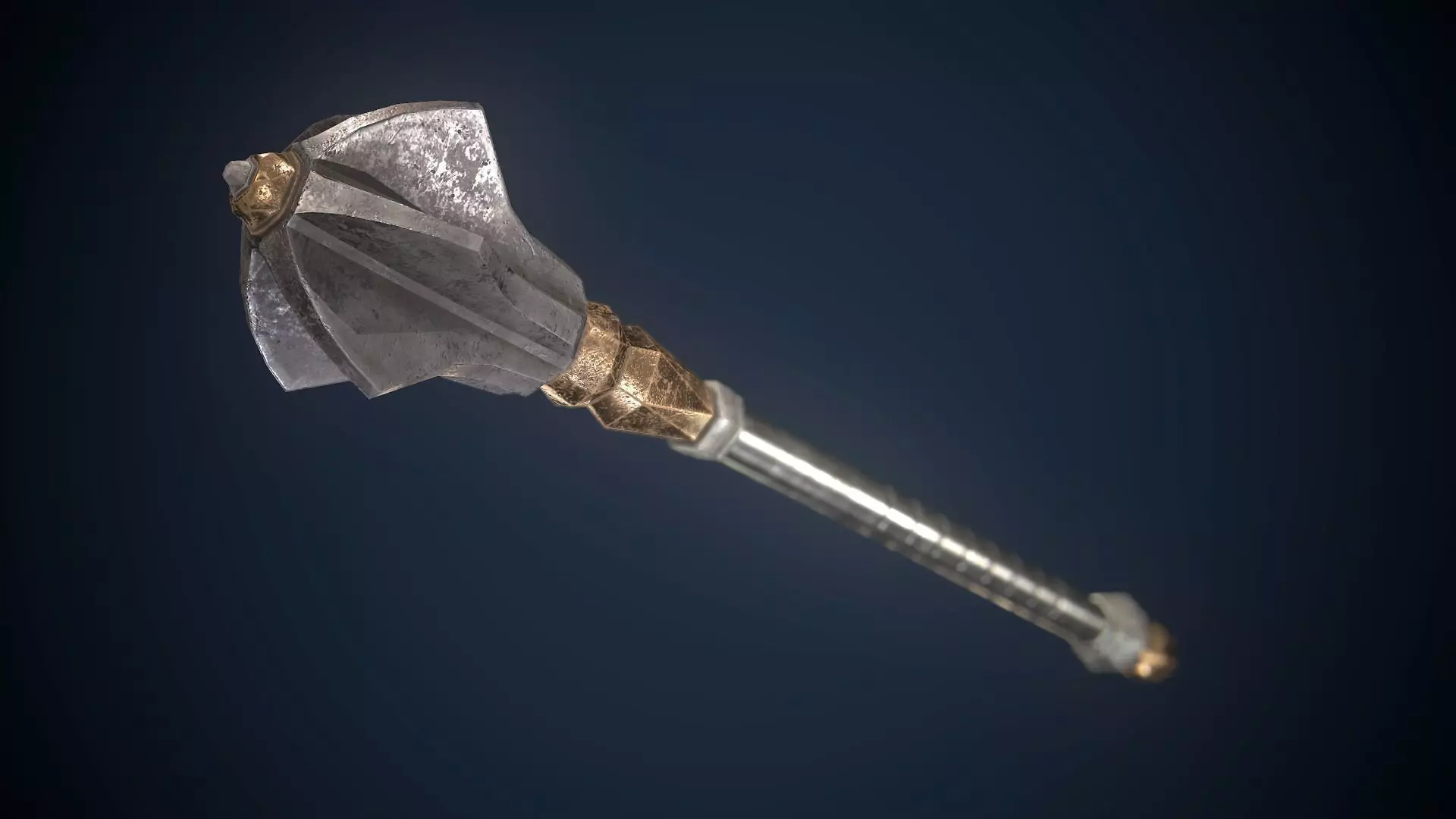 Flanged Mace PBR Low-poly 3D model_0