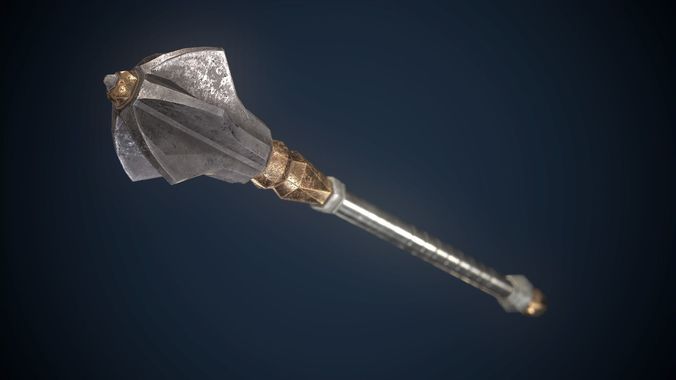 Flanged Mace PBR Low-poly 3D model