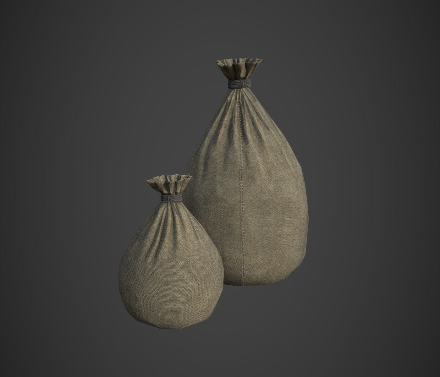 Sacks Low-poly 3D model_1