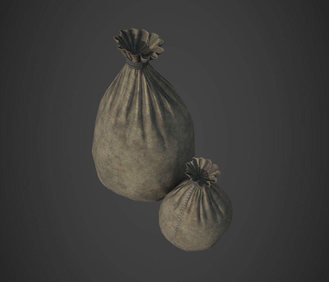 Sacks Low-poly 3D model_7