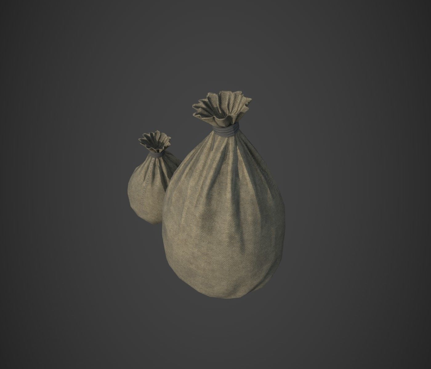 Sacks Low-poly 3D model_2