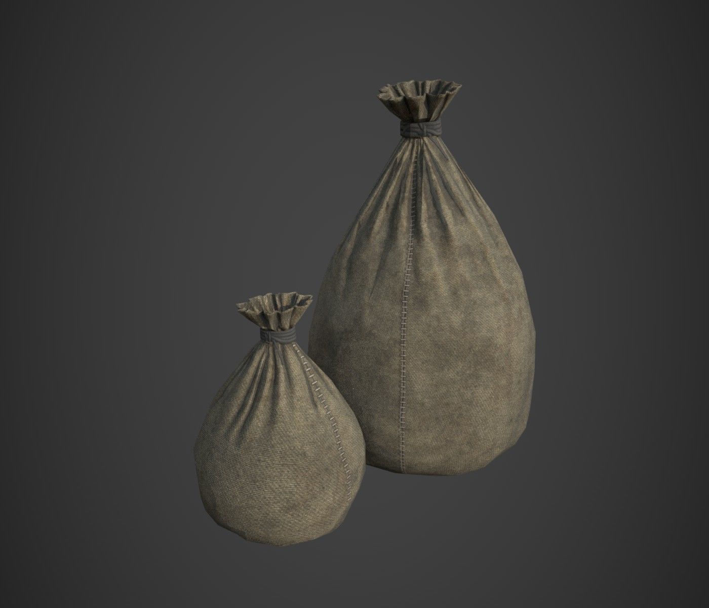 Sacks Low-poly 3D model_5