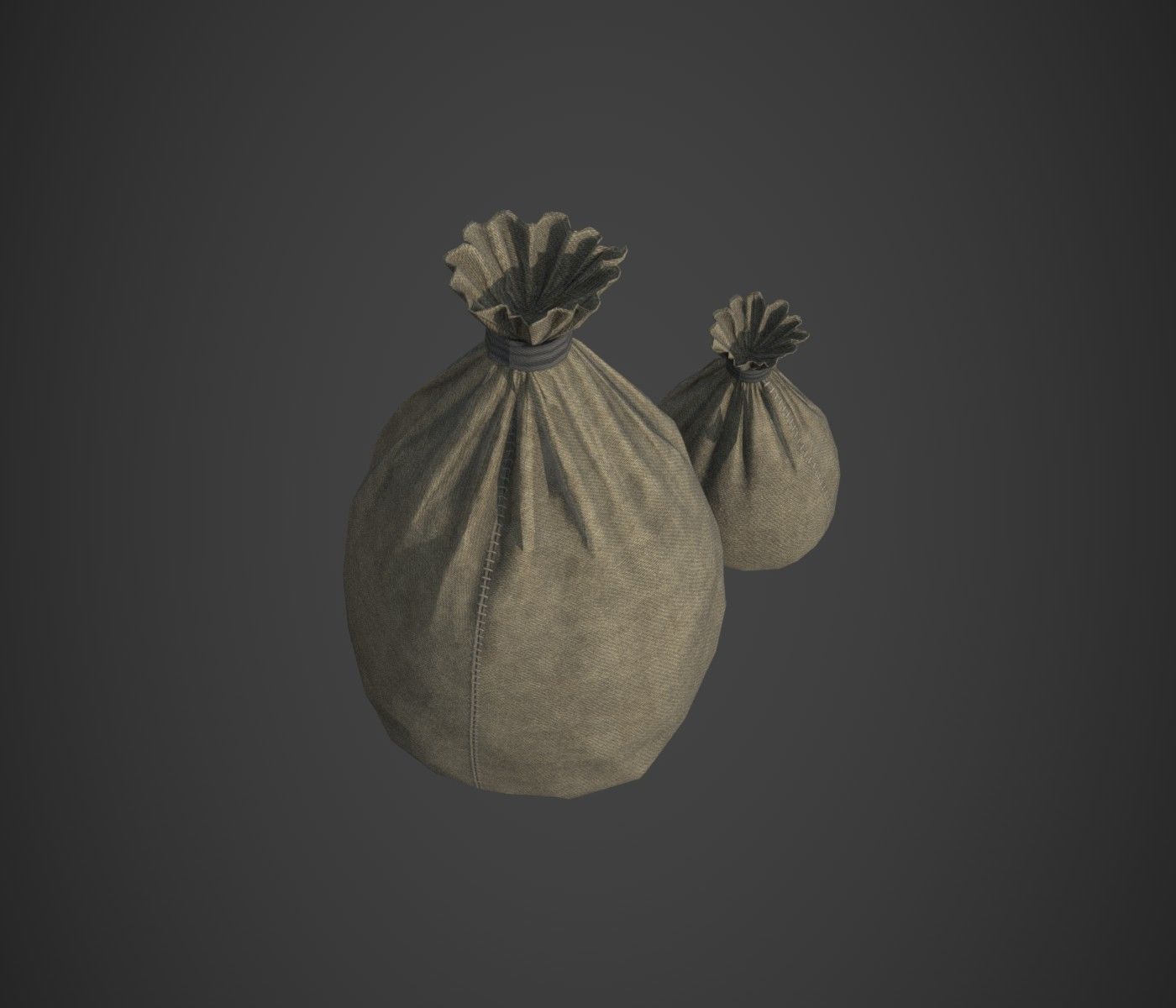 Sacks Low-poly 3D model_3