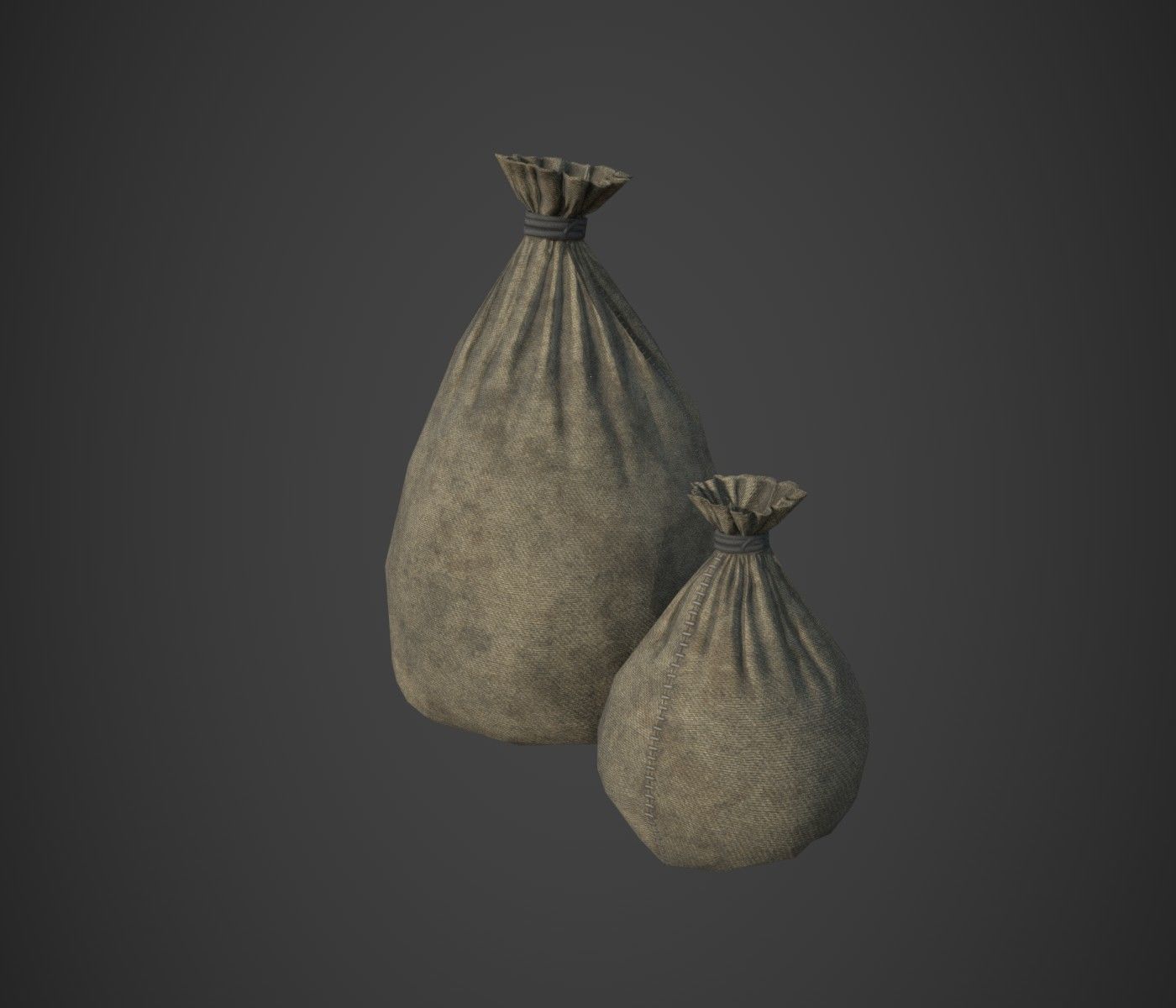 Sacks Low-poly 3D model_4