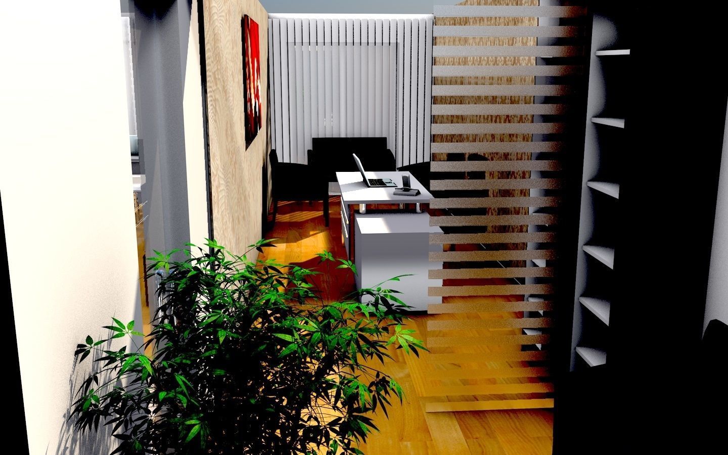 Office 1 floor plan of 3D model_2