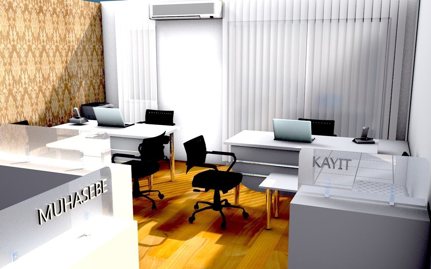 Office 1 floor plan of 3D model_1