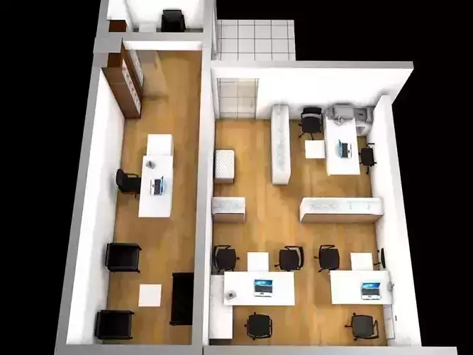 Office 1 floor plan of