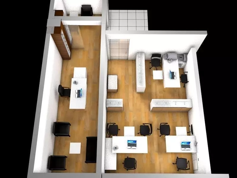 Office 1 floor plan of 3D model_0