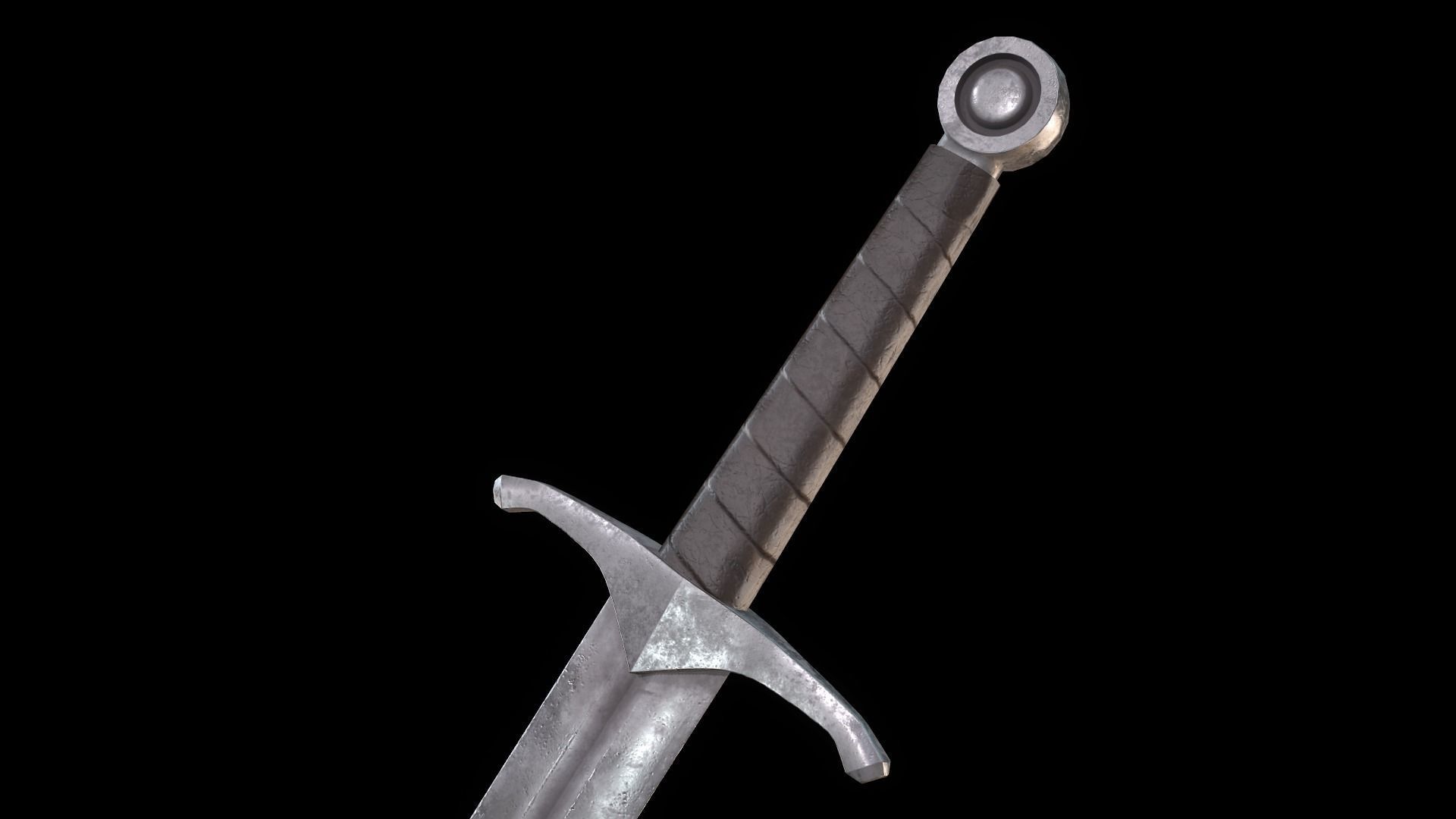 Steel Dagger PBR Free low-poly 3D model_1