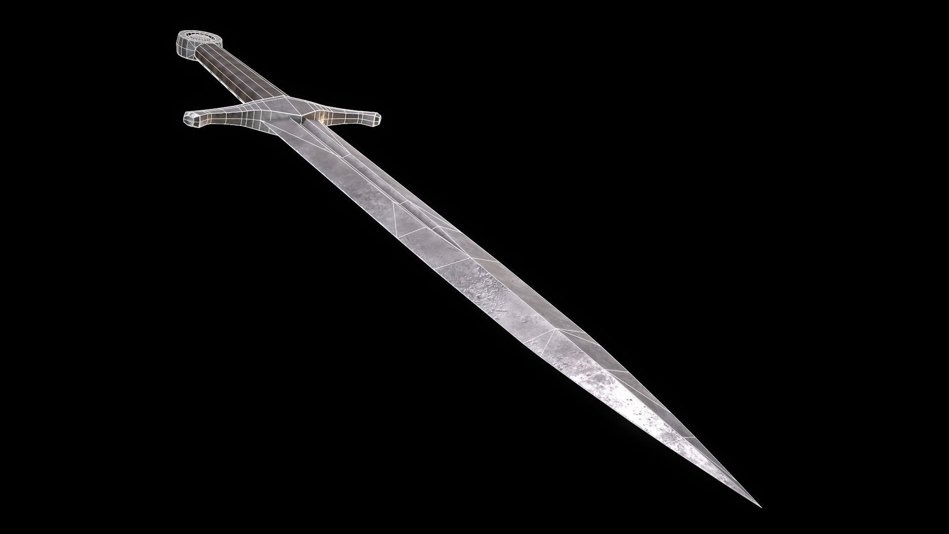 Steel Dagger PBR Free low-poly 3D model_4