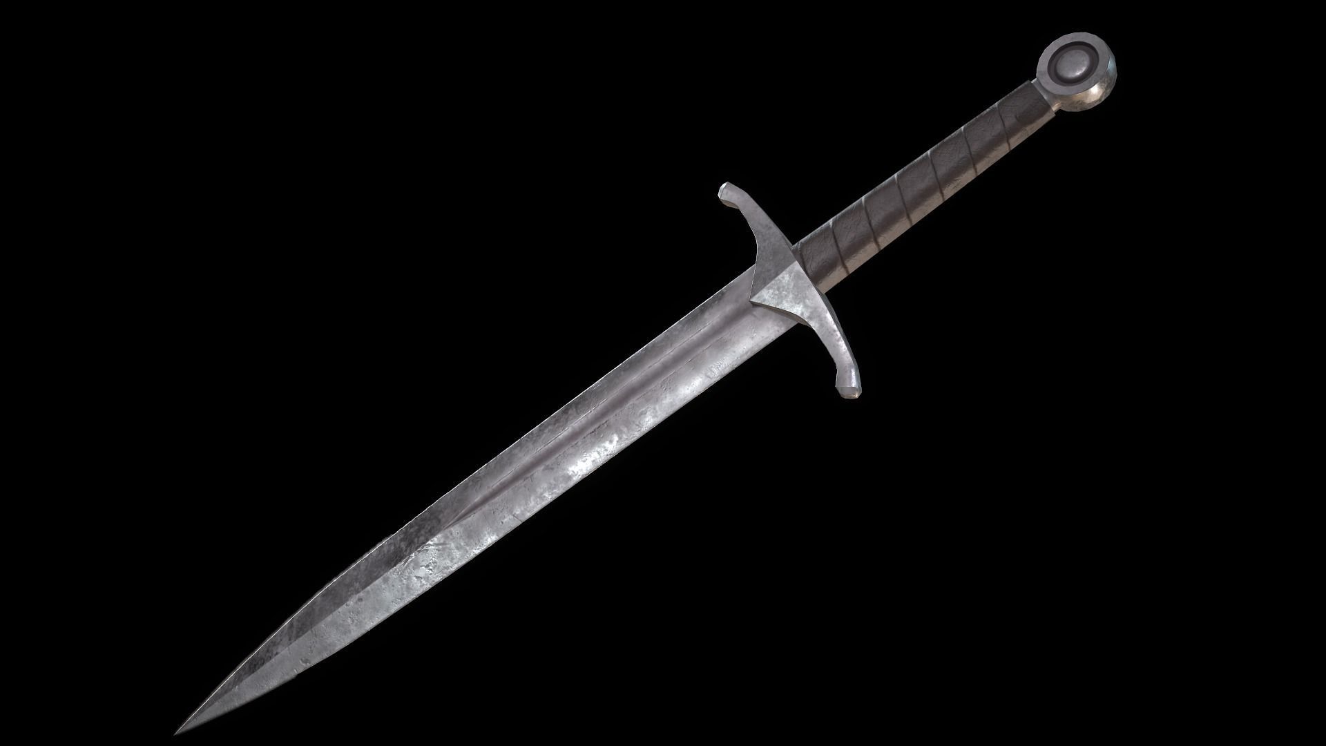 Steel Dagger PBR Free low-poly 3D model_5