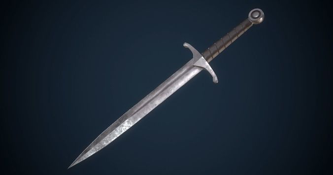 Steel Dagger PBR Free low-poly 3D model