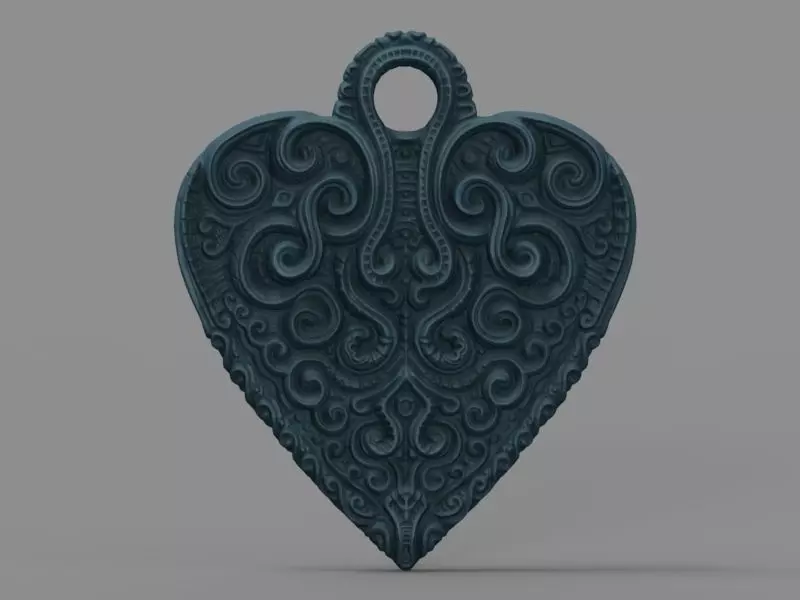 heart pendant 3D print model_0