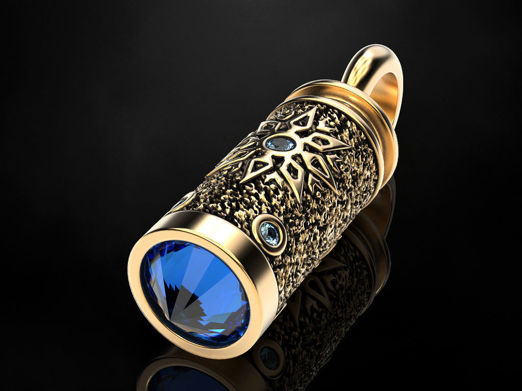 Pendant Jewelery bullet 3D print model_7