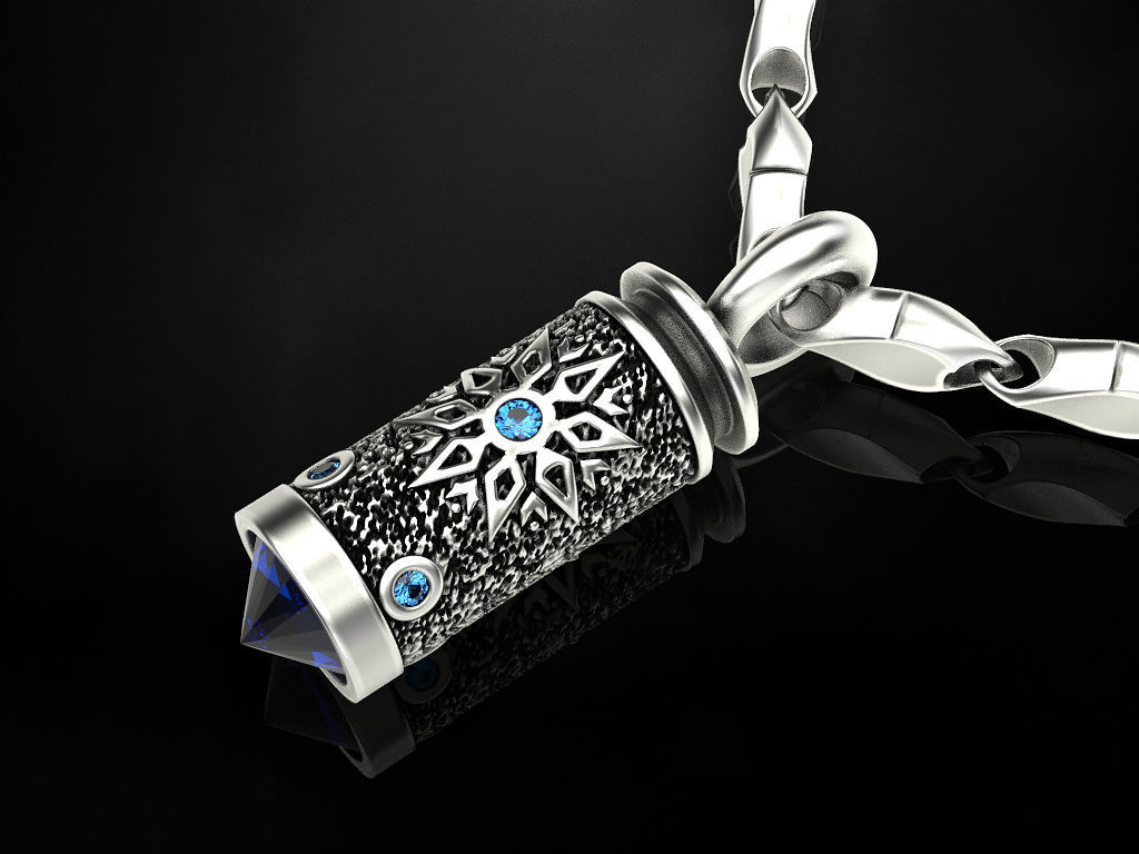 Pendant Jewelery bullet 3D print model_2