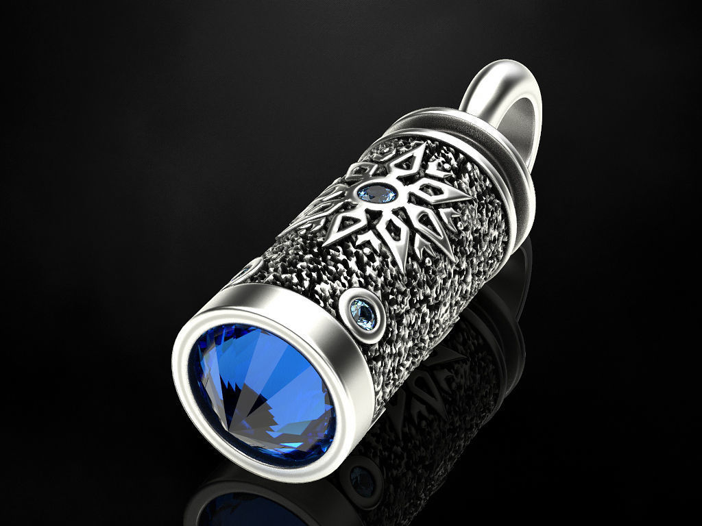 Pendant Jewelery bullet 3D print model_6