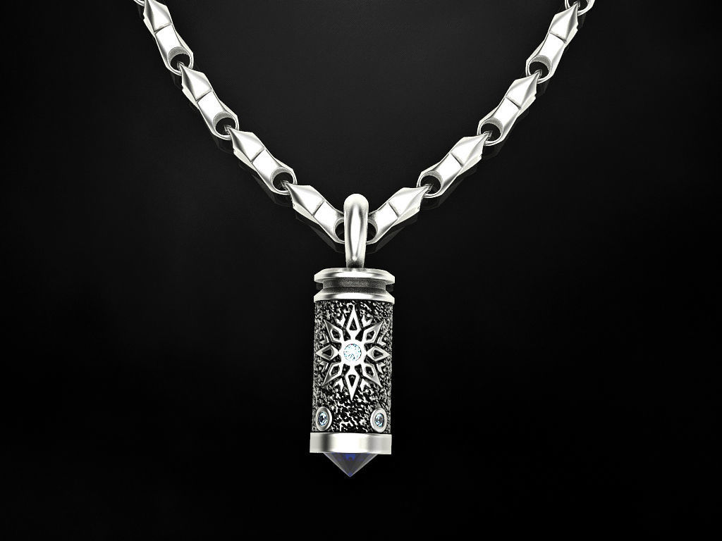 Pendant Jewelery bullet 3D print model_8