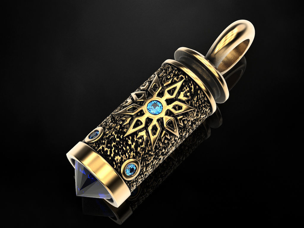Pendant Jewelery bullet 3D print model_1