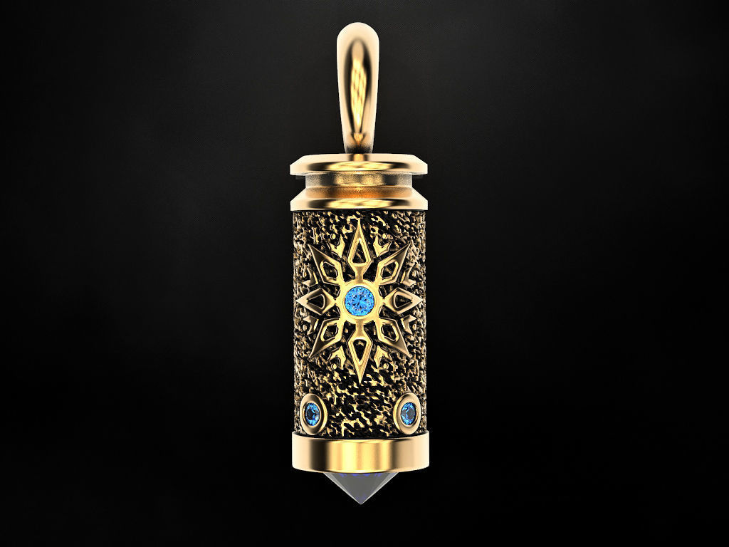 Pendant Jewelery bullet 3D print model_5