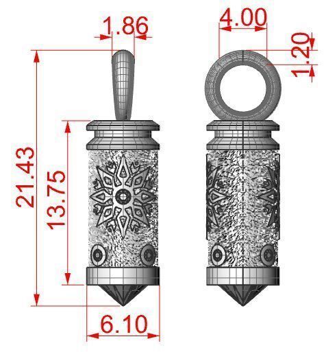 Pendant Jewelery bullet 3D print model_11