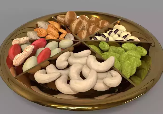 Dry fruits gift pack 3D Model 3D model