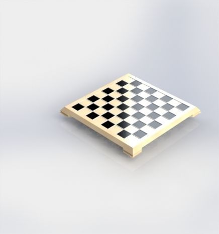 Chess Set board with gold pieces 3D print model_1