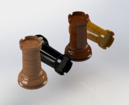 Chess Set board with gold pieces 3D print model_7