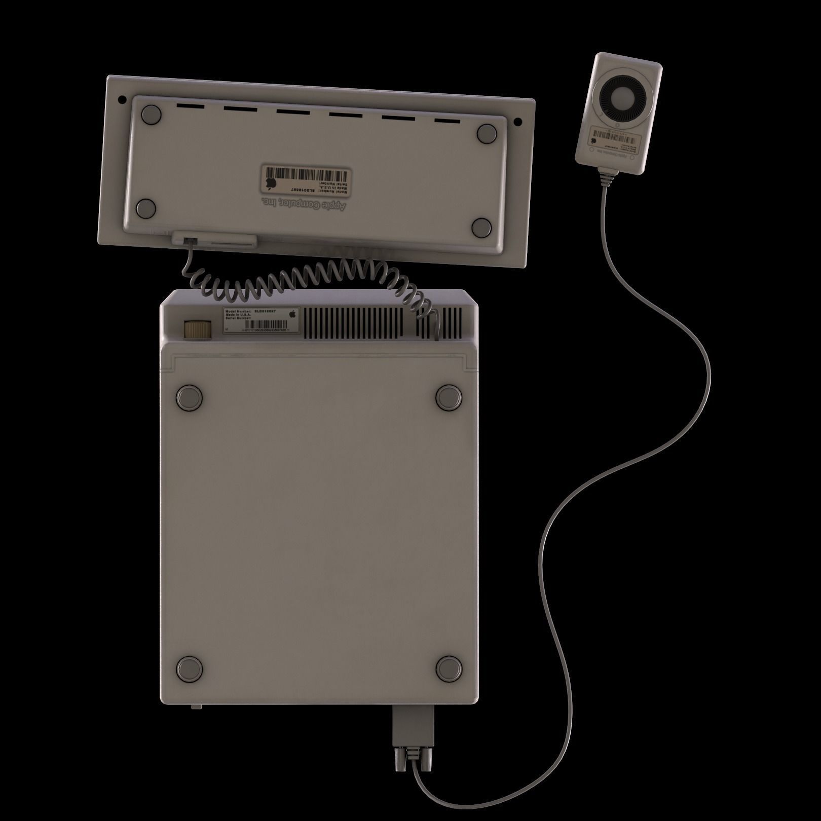 Mac Computer 1984 Low-poly 3D model_10