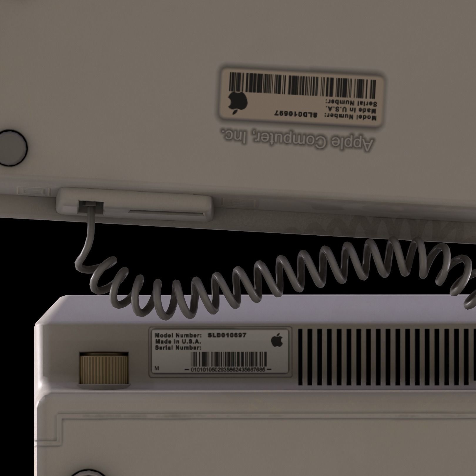 Mac Computer 1984 Low-poly 3D model_11