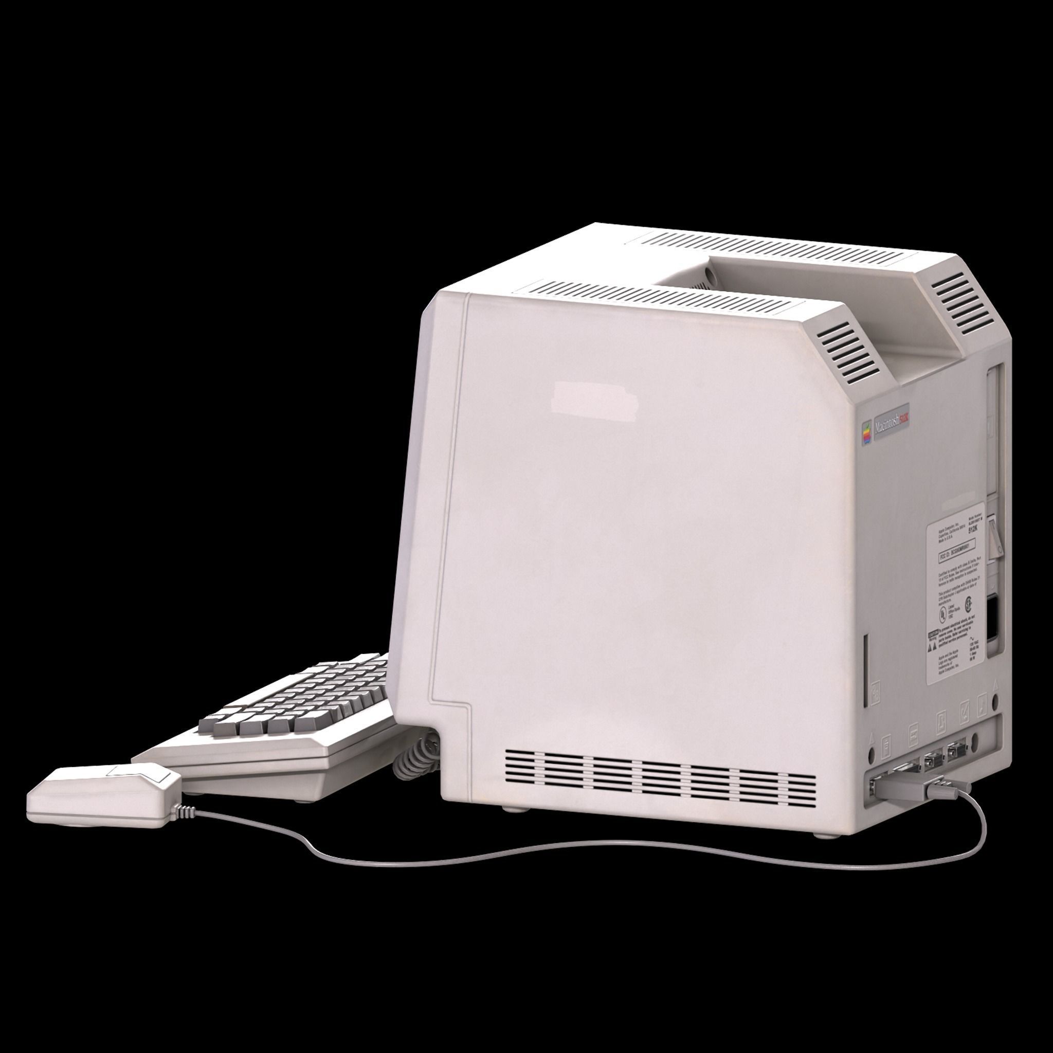 Mac Computer 1984 Low-poly 3D model_4